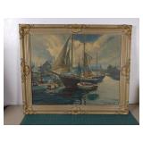 Large framed print boats Large framed print boats