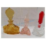 Three Czech perfume bottles Three Czech perfume bottles