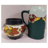 Painted mug and bowl Painted mug and bowl