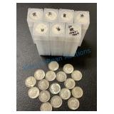 Rolls of silver Roosevelt dimes 1930s 40s and 5 Rolls of silver Roosevelt dimes 1930s 40s and 5