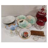 Estate items vintage glass, personal salt and Estate items vintage glass, personal salt and