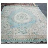 Light green wool carpet 12ft by 8ft 10 Light green wool carpet 12ft by 8ft 10
