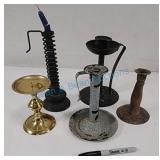 Vintage candlesticks enamelware primitive others Vintage candlesticks enamelware primitive others