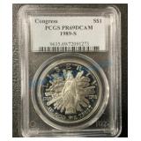 Silver liberty dollar 1989 graded Silver liberty dollar 1989 graded
