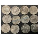 Group of 12 Susan B Anthony dollars Group of 12 Susan B Anthony dollars