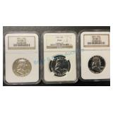 Graded Franklin half dollars as photographed Graded Franklin half dollars as photographed