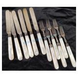 12 pearl handle desserts knives and forks 12 pearl handle desserts knives and forks