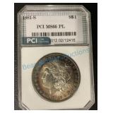 1881S Morgan silver dollar MS 66 proof like 1881S Morgan silver dollar MS 66 proof like