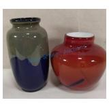 Art glass and art pottery vases Art glass and art pottery vases
