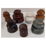 Antique ceramic insulators some signed Antique ceramic insulators some signed