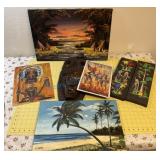 Grouping of African original art Grouping of African original art