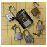 Group of paddle locks with keys Group of paddle locks with keys