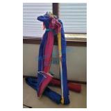 2 colorful umbrellas and 2 chair 2 colorful umbrellas and 2 chair