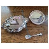 Silver plated trays and spoon Silver plated trays and spoon