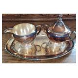 Silver plated sugar and milk set Silver plated sugar and milk set