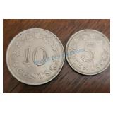 Malta 10 and 5 cent (1972) Malta 10 and 5 cent (1972)