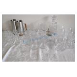 Crystal decanter other assorted bar ware pewter Crystal decanter other assorted bar ware pewter