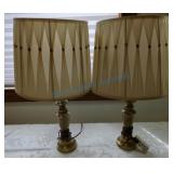 Pair of brass lamps Pair of brass lamps
