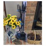 Decor including fireplace tools Decor including fireplace tools