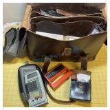 Leather case with electronic test leads and Leather case with electronic test leads and