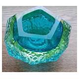 Vintage blue art glass dish Vintage blue art glass dish