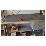 Vice and metal table Vice and metal table