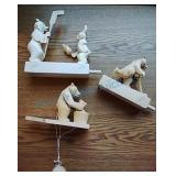 Three carved beer functional toys Three carved beer functional toys