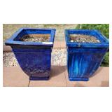 Two nice blue planters Two nice blue planters