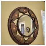 Large Wrought Iron Sun Motif Mirror Large Wrought Iron Sun Motif Mirror