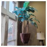 Huge Faux Plant w/ Metal Planter & Iron Stand Huge Faux Plant w/ Metal Planter & Iron Stand