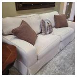 Exceptional Neutral Broyhill Sofa w/ Accent Pilows