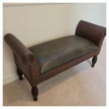 Modern Ethan Allen Rolled Arm Crocodile Bench