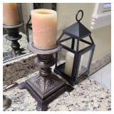 Candles & Candle Holder Pair