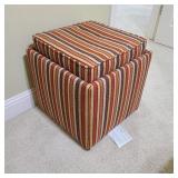 Rolling Striped Storage Ottoman