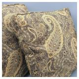Matching Pair of Paisley Accent Pillows Matching Pair of Paisley Accent Pillows