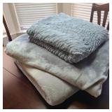 Lot of Plushy Grey Blankets