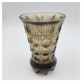 Small Fostoria American Gray Thumbprint Vase