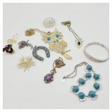 Lot of Vintage Jewelry w/ Owl & Brooches