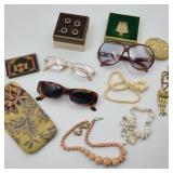 Lot of Vintage Jewelry w/ Avon, Owls, & Glasses