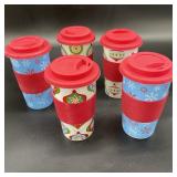 5 Christmas California Pantry Ceramic Glasses