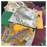 Vintage Quilting Lot of Fabric Large & Smaller