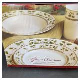 Christmas Dishes Affluent 16 Piece Set NEW