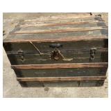 Antique WW1 Era Military Green Trunk