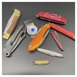 Lot of Knives w/Money Clip & Small Razor Knife