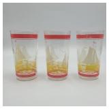 3 Vintage Sailboat Tumblers