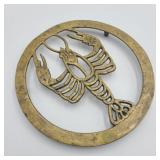 Vintage Brass Crawfish Trivet