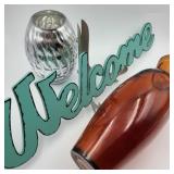 Welcome Sign & Vase Decor Lot