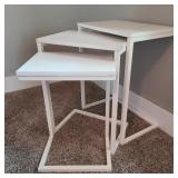White Metal & Wood Nesting Tables White Metal & Wood Nesting Tables