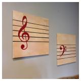 Signed Original Treble & Bass Clef Art by Sipes