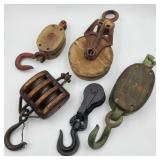 Lot of Antique Pulleys Lot of Antique Pulleys